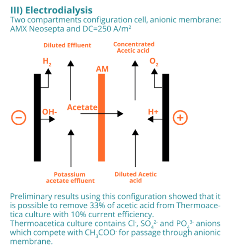 Electrodialysis for acetic acid